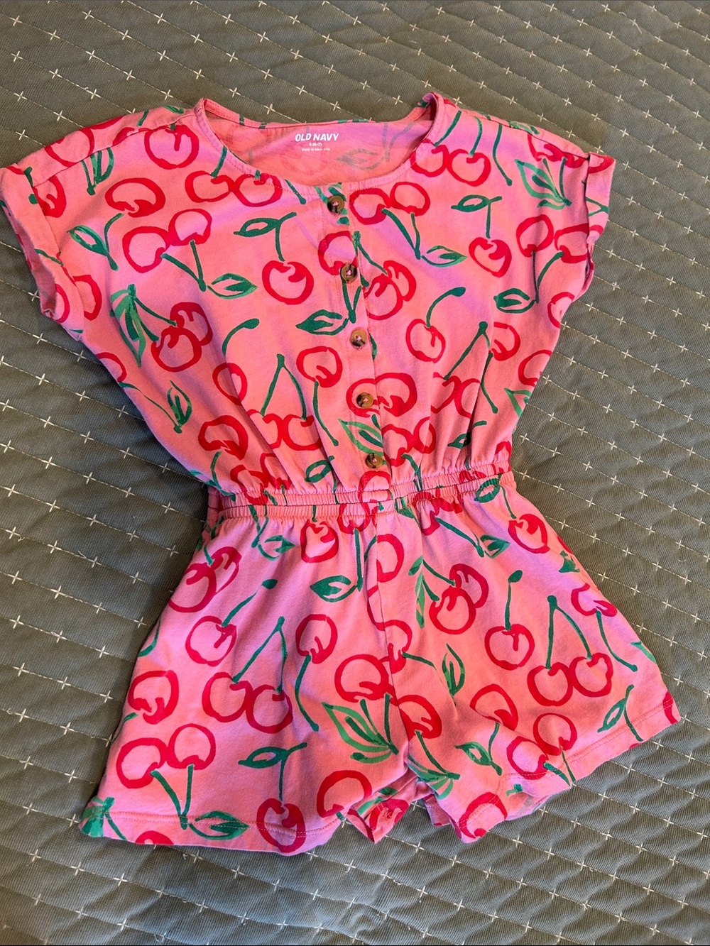 Old Navy Pink Cherry-Print Romper